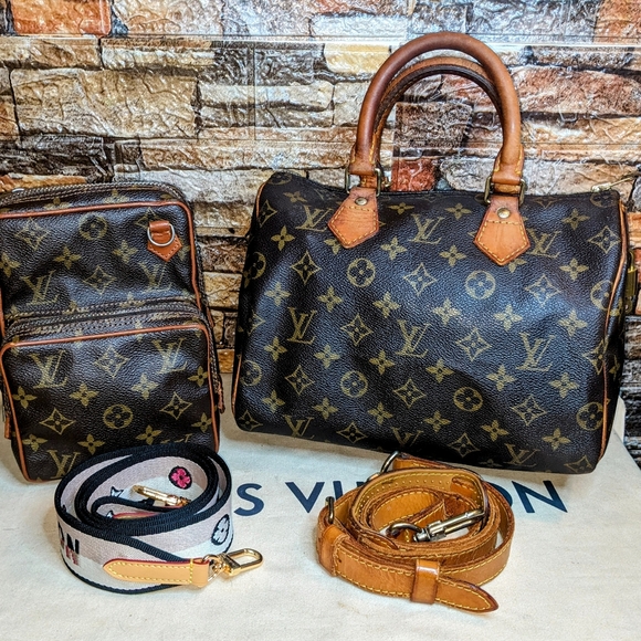 Louis Vuitton Monogram Bag Set - Speedy 25 with Bandoulière Strap & Mini Amazone - Picture 2 of 13